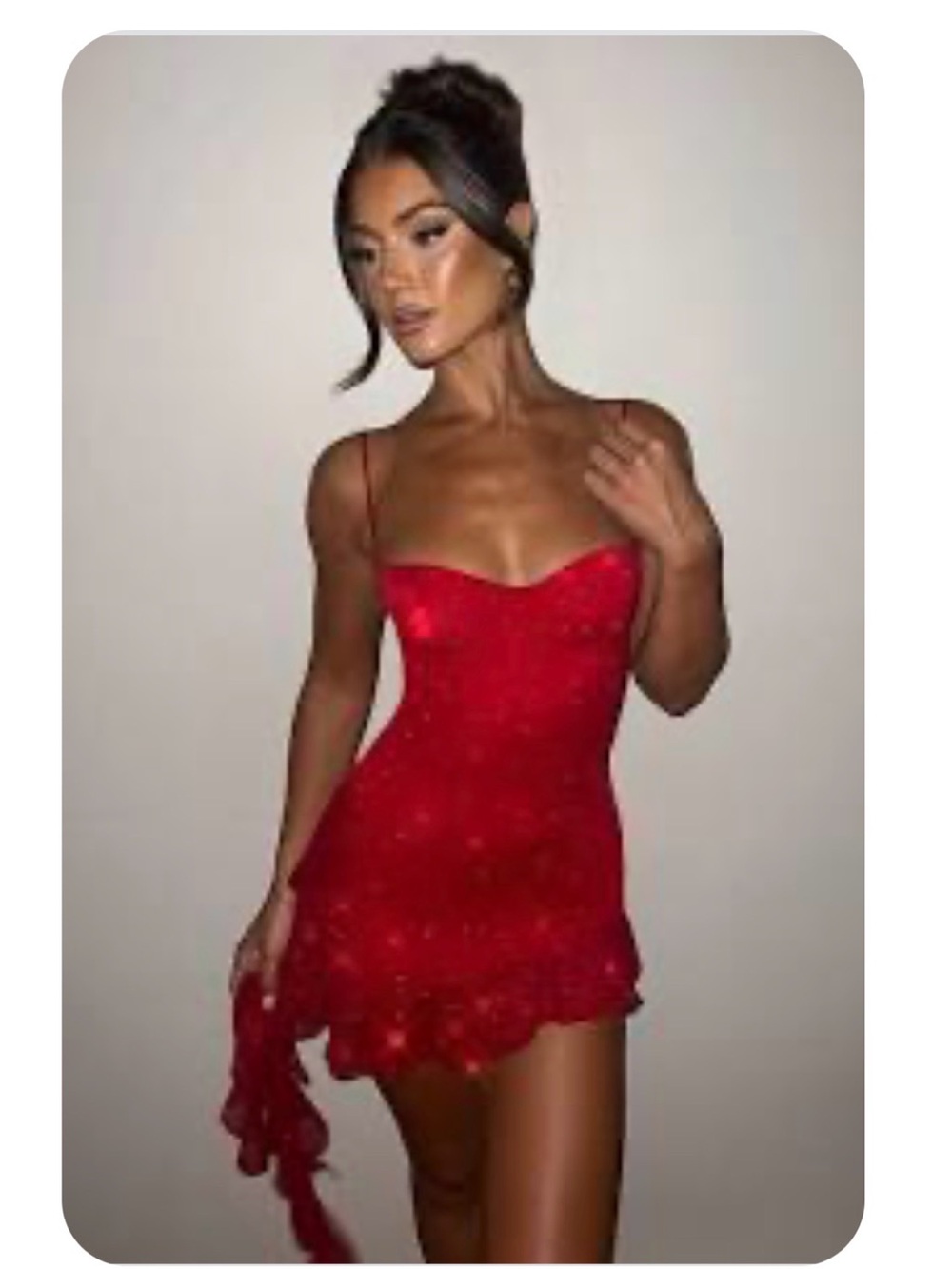 Dixie mini dress with gloves babyboo red sparkle